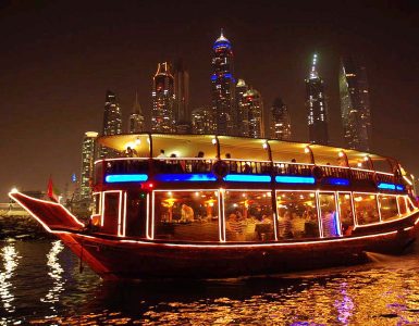 Image Showing A Beautiful Boat Leads To Cruise Terminal In A Night Time